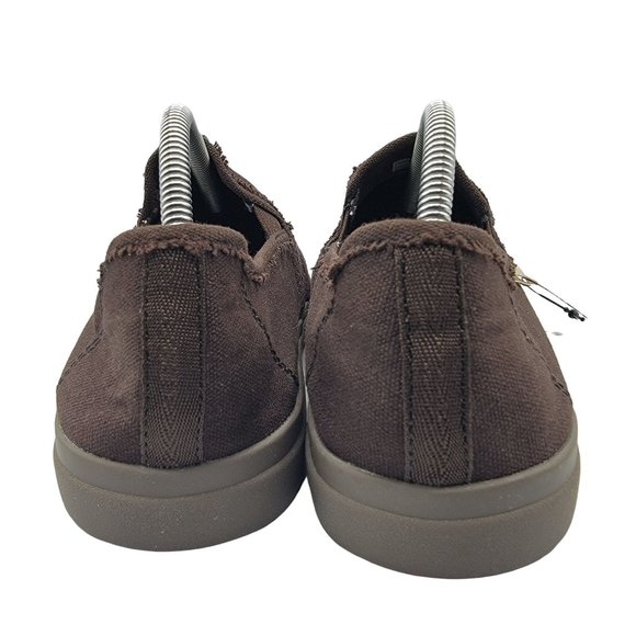 Sanuk Vagabond Mens 9.5 Dark Brown Slip-On Sneaker LX Comfort Casual Shoes - Picture 6 of 12